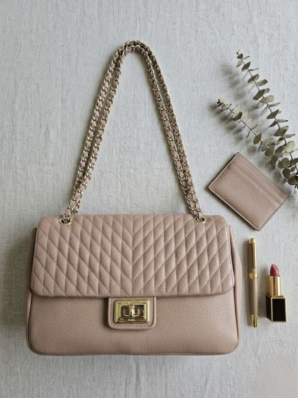 EUC Karl Lagerfeld Paris "Agyness" Convertible Flap Shoulder Bag